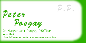 peter posgay business card
